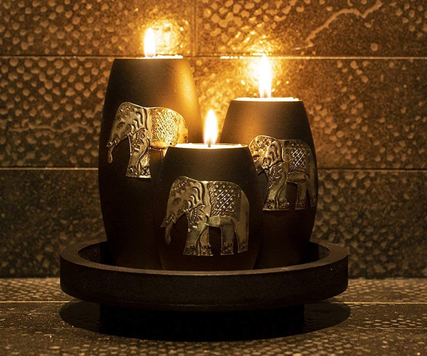 Elephant Tea Light Holder Tray