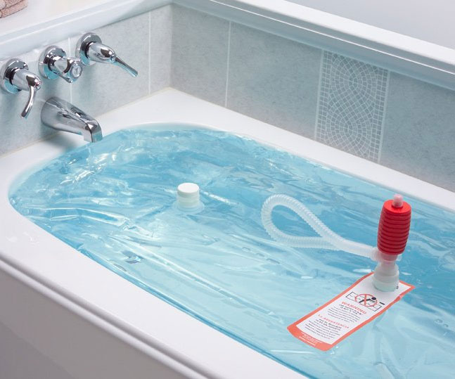 Emergency Bathtub Water Storage System