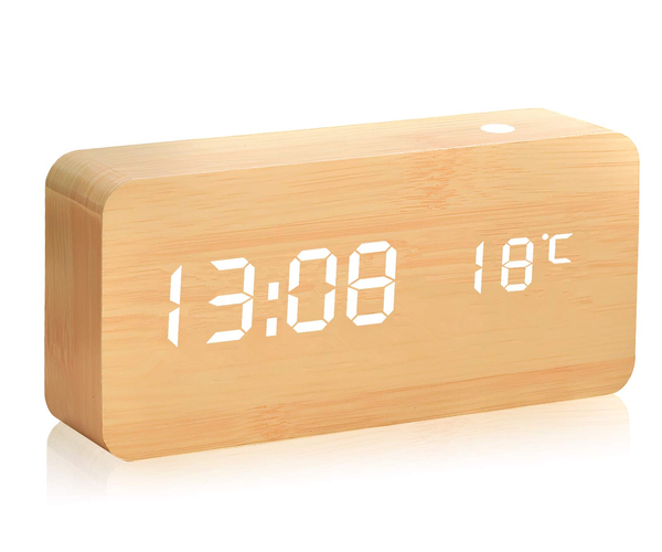 Extra Loud Natural Wood Alarm Clock