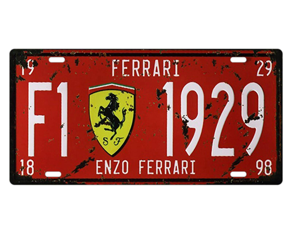 Ferrari F1 License Plate