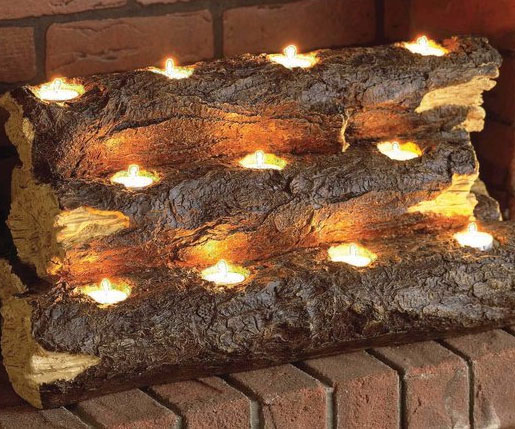 Tealight Fireplace Log