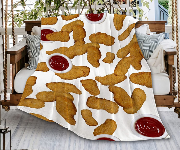 Fleece Chicken Nugget Throw