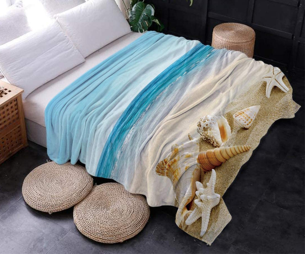 Fleecy Beach Throw Blanket