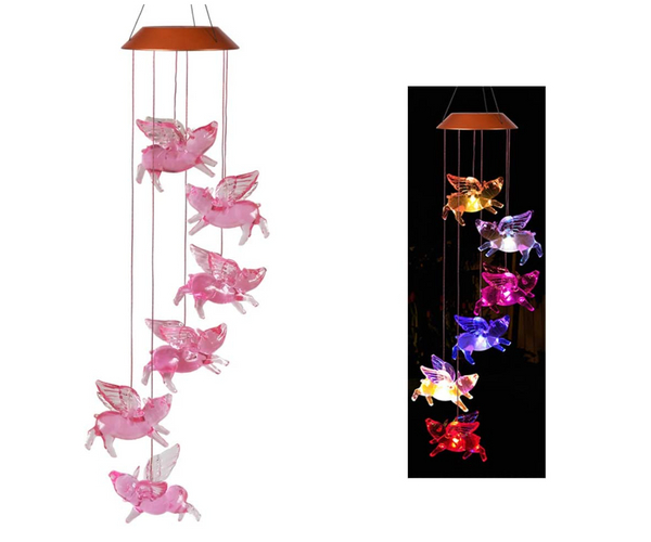Flying Pig LED Wind Chime