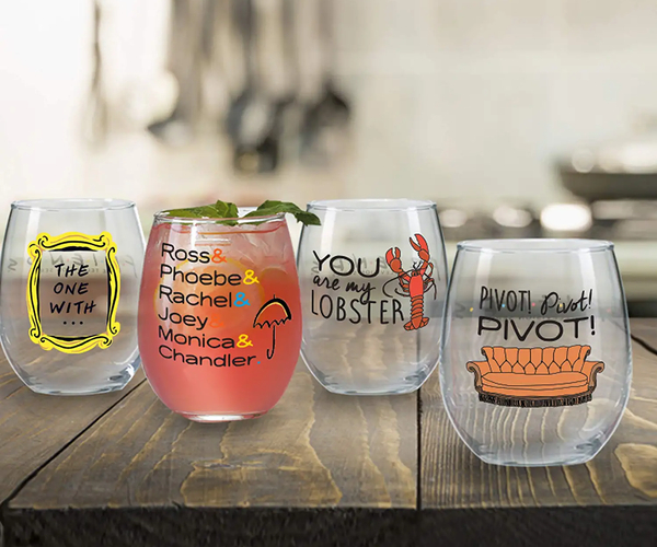 FRIENDS Stemless Wine Glass Set