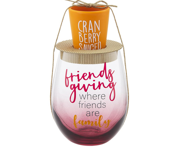 Friendsgiving Wine Glass and Shot Set