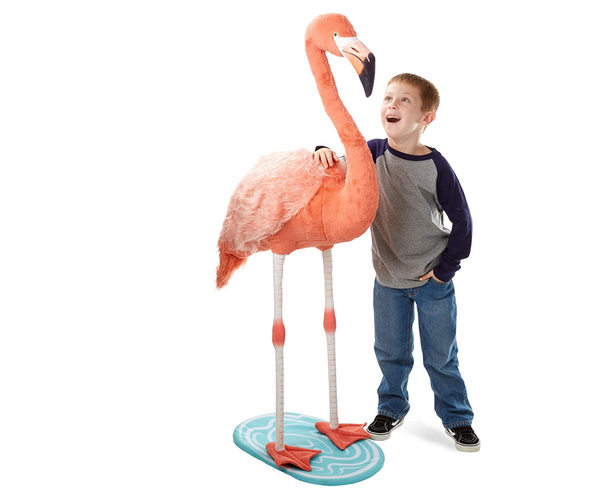 Full-Size Plush Flamingo Statue
