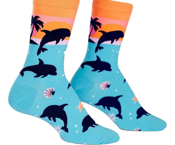 Funky Dolphin Sunset Socks