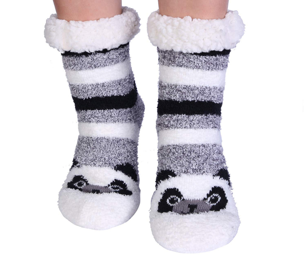 Fuzzy Panda Slipper Socks