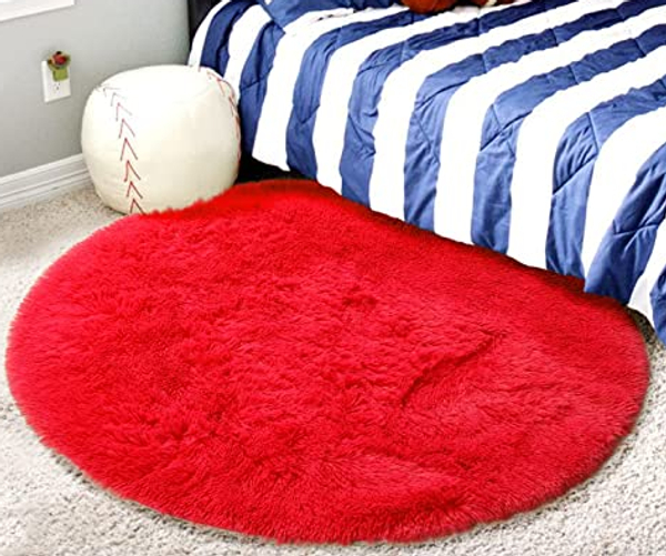 Fuzzy Red Rug