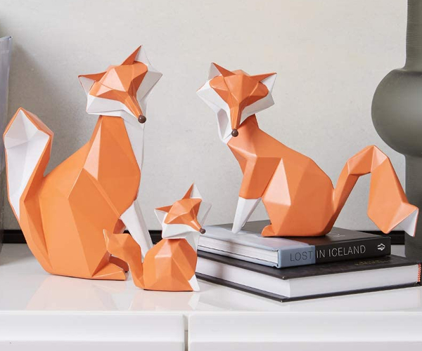 Geometric Fox Figurines