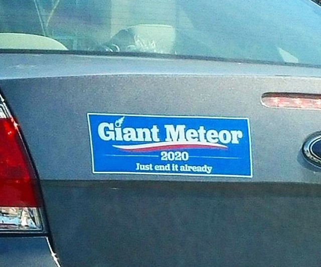 Giant Meteor Election Bumper Sticker