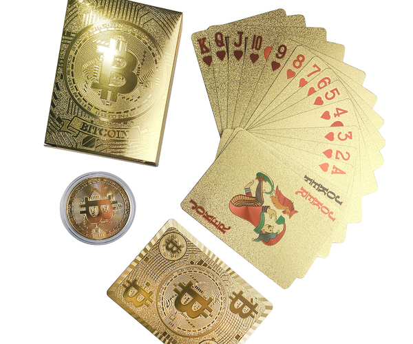 Gold Bitcoin Playing Cards