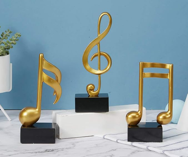 Gold Jazz Note Statuettes