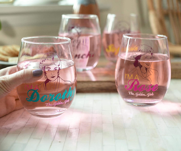 Golden Girls Stemless Wine Glass Set