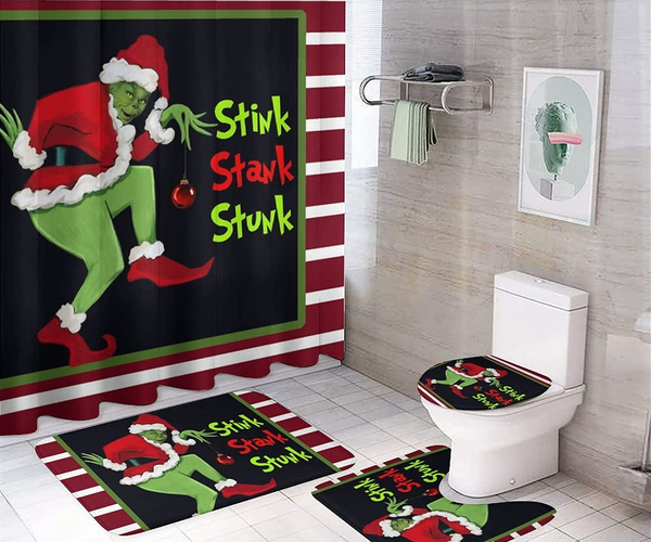 Grinch Shower Curtain Set
