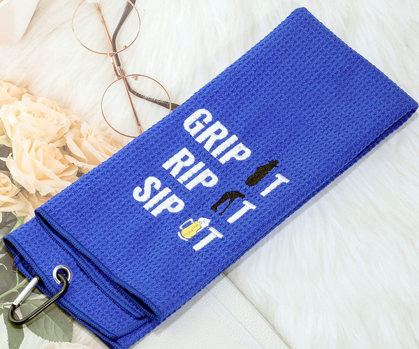 Grip It Rip It Sip It Funny Golf Towel