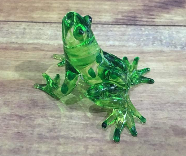 Handblown Glass Frog Figurine