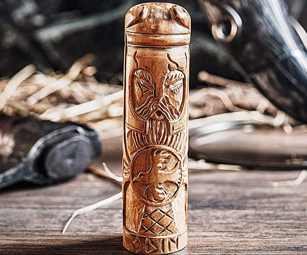 Handcarved Wood Odin Figurine