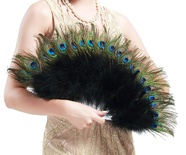 Handheld Peacock Flapper Fan