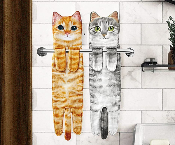 Hanging Cat Hand Towel