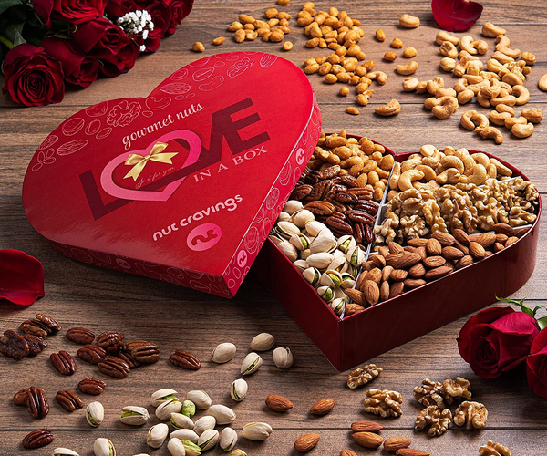 Heart Shaped Nuts Gift Box