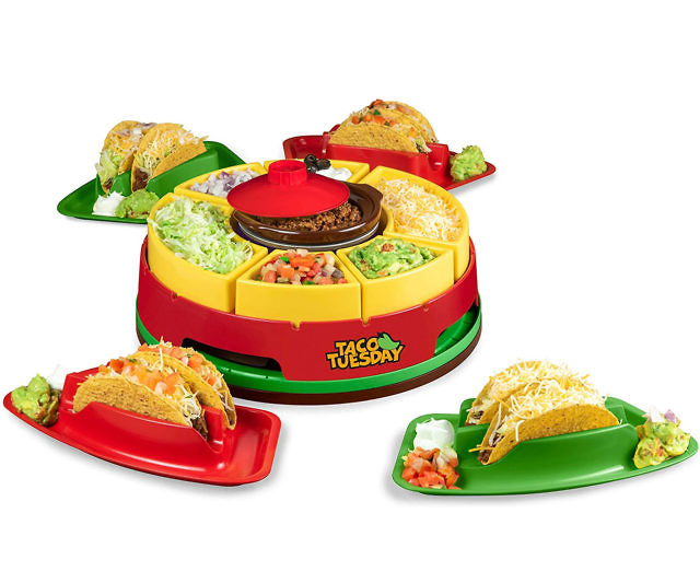 Heated Lazy Susan Taco Topping Bar