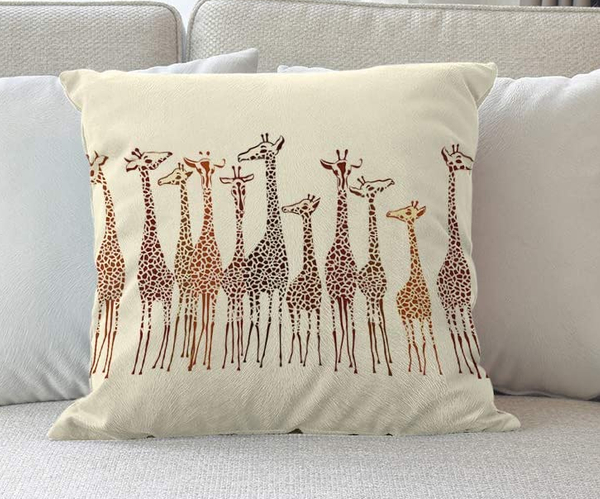 Herd of Giraffes Throw Pillowcase