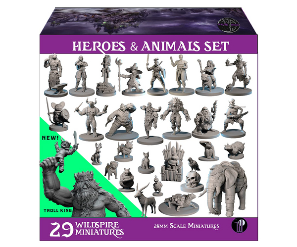 Heroes and Animals Figurine Set