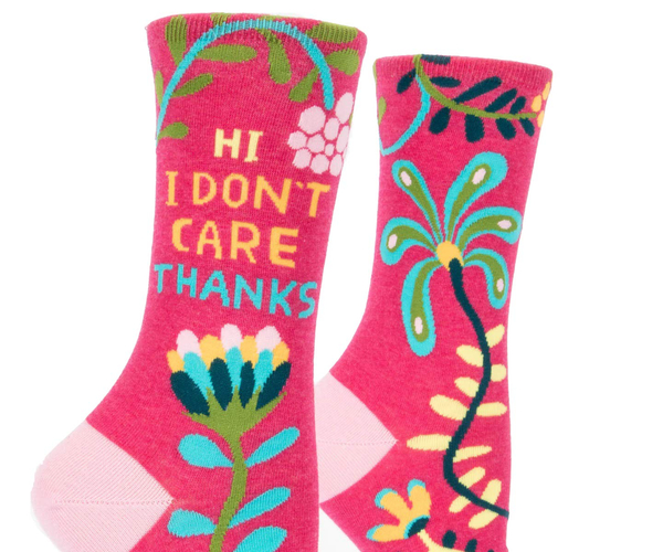 Hi I Don't Care Thanks Funny Socks