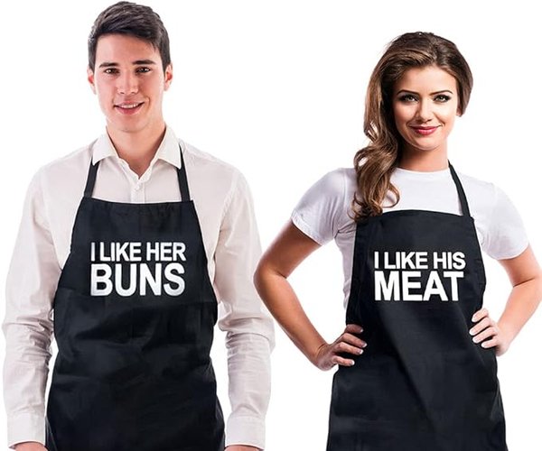 His Meat Her Buns Funny Apron Set