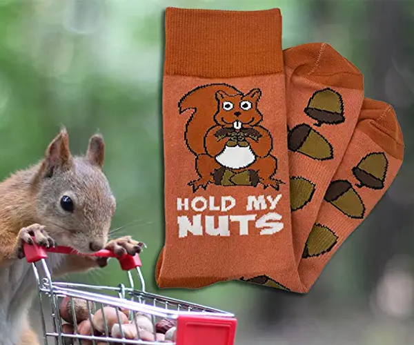Hold My Nuts Funny Socks