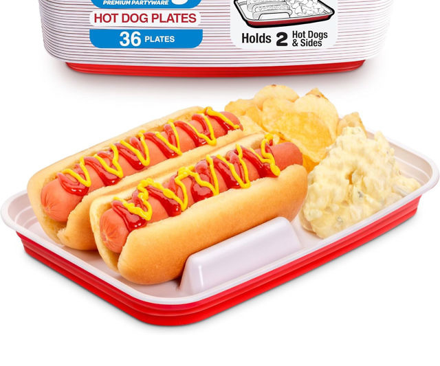 Hot Dog Food Trays With Dividers