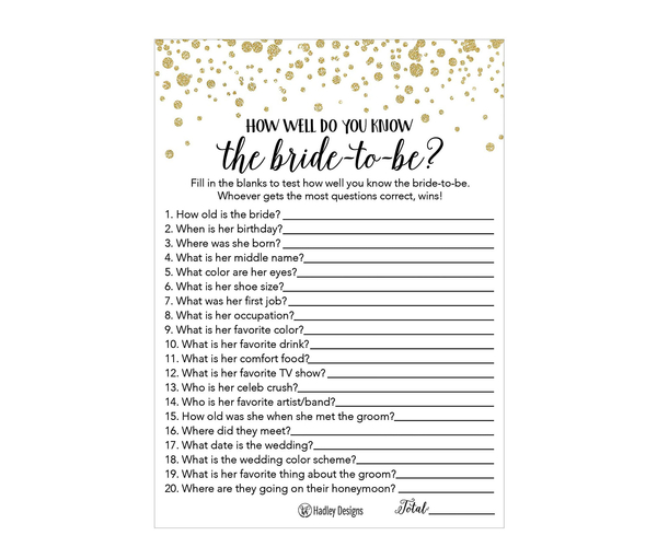 How Well Do You Know The Bride Game