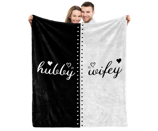Hubby Wifey Funny Blanket
