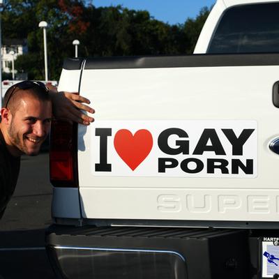 I Heart Gay Porn Magnetic Bumper Sticker