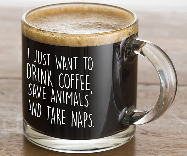 I Just Want to Drink Coffee Save Animals Take Naps Funny Coffee Mug