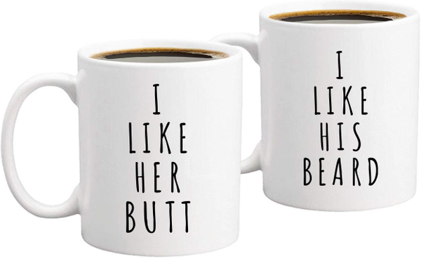 I Like His Beard, I Like Her Butt Coffee Mugs
