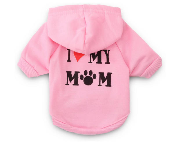I Love My Mom Dog Hoodie