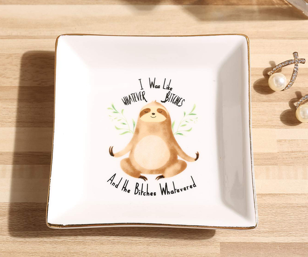 I Was Like Whatever Sloth Ring Dish