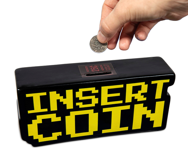 Insert Coin Piggy Bank for Gamers