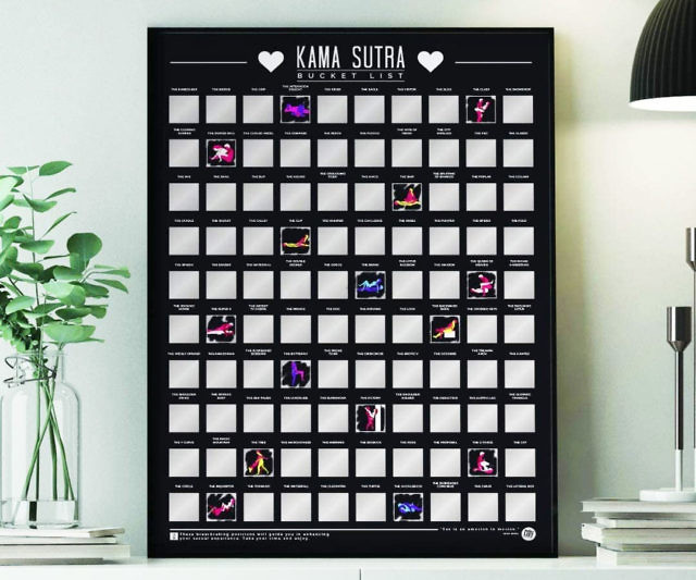 Kama Sutra Bucket List Scratch Off Poster