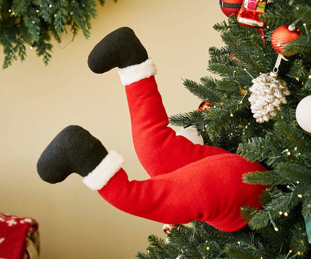 Kicking Santa Legs Tree Decoration