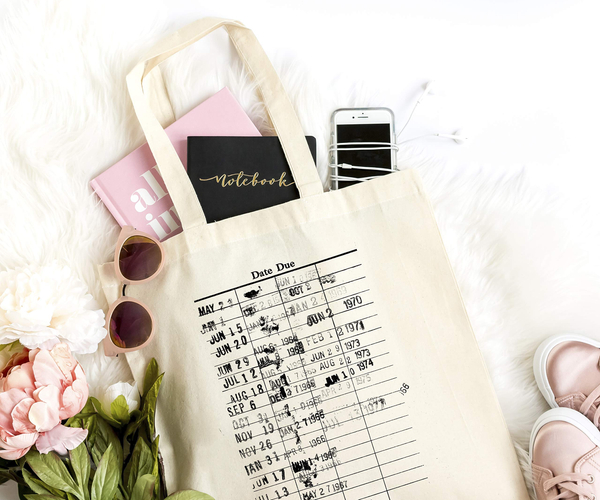 Library Due Date Card Shopping Tote