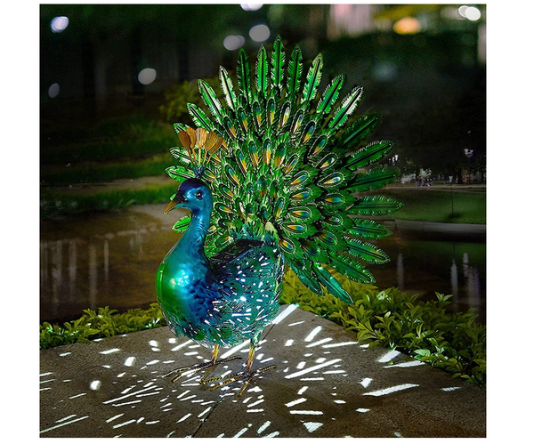 Light Up Peacock Garden Statue
