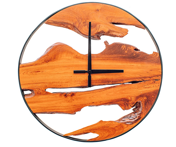 Live Edge Teak Wall Clock