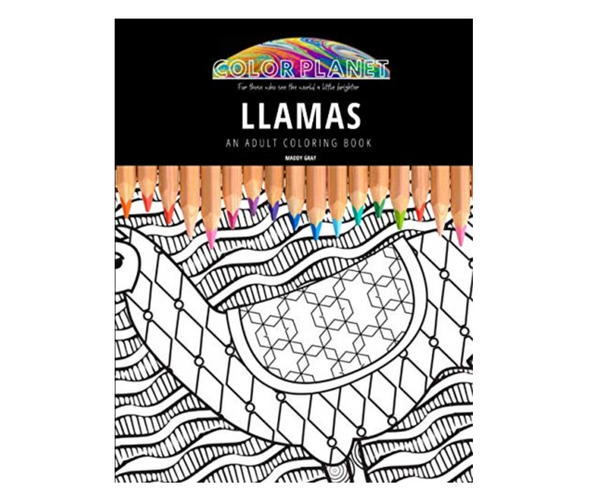 Llama World Adult Coloring Book