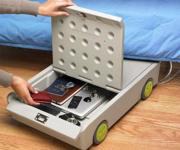 Lockable Rolling Under Bed Personal Safe