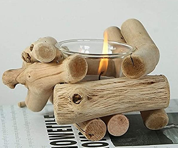 Log Cabin Tea Light Holder
