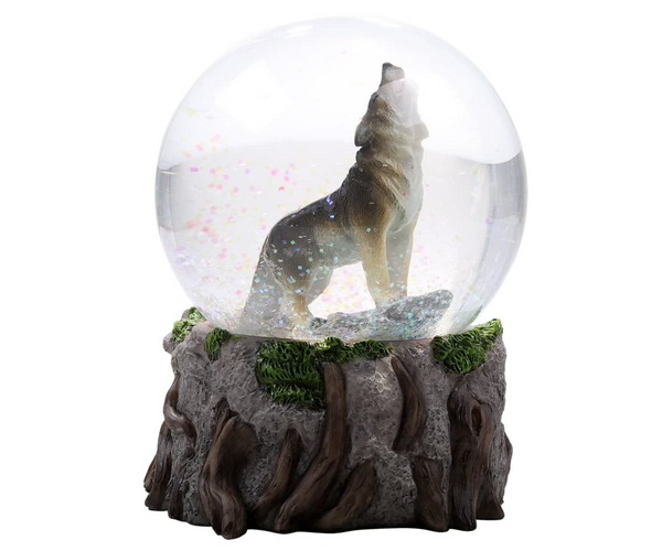Majestic Howling Wolf Snow Globe